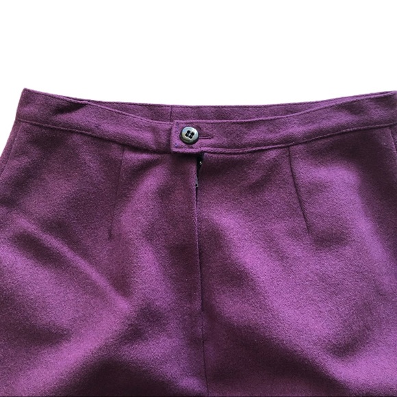 Purple Handmade Wool A-Line Pencil Skirt - Picture 3 of 4